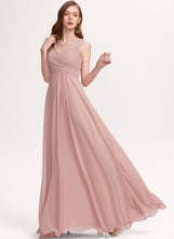 Load image into Gallery viewer, Pleated Floor-Length With A-Line V-neck Chiffon Kayley Prom Dresses