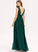 With V-neck Scarlett Pleated Chiffon Prom Dresses A-Line Floor-Length