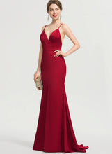 Load image into Gallery viewer, Trumpet/Mermaid Prom Dresses Marilyn Sweep Satin Train V-neck