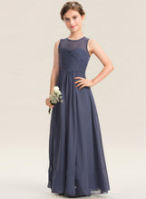 Load image into Gallery viewer, Ruffle Floor-Length A-Line Scoop Chiffon Junior Bridesmaid Dresses Neck With Carley