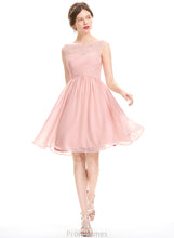 Load image into Gallery viewer, Prudence Ruffle With Beading Knee-Length A-Line Prom Dresses Chiffon Scoop Tulle
