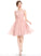 Prudence Ruffle With Beading Knee-Length A-Line Prom Dresses Chiffon Scoop Tulle
