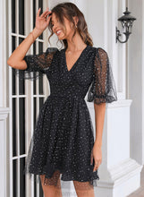 Load image into Gallery viewer, Emilia A-Line Homecoming Dresses Dress Short/Mini V-neck Homecoming