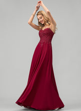 Load image into Gallery viewer, Sweetheart Chiffon Jaylyn Floor-Length Rhinestone Lace A-Line With Prom Dresses