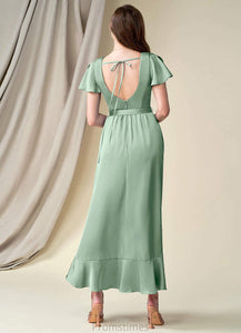 Tricia A-Line/Princess Natural Waist Sleeveless Floor Length Spaghetti Staps Bridesmaid Dresses