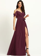 Load image into Gallery viewer, Prom Dresses Floor-Length V-neck Chiffon A-Line With Cara Ruffle