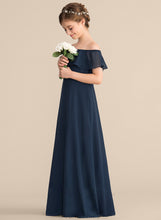Load image into Gallery viewer, Cascading Off-the-Shoulder Lena Junior Bridesmaid Dresses With A-Line Ruffles Chiffon Floor-Length