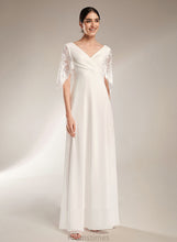 Load image into Gallery viewer, Melody V-neck Floor-Length Wedding Dresses Wedding Chiffon Lace Sheath/Column Dress