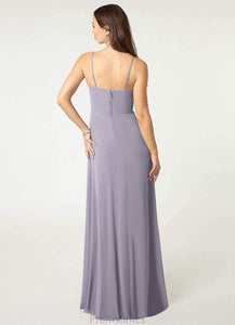 Lainey Short Sleeves V-Neck Natural Waist A-Line/Princess Floor Length Bridesmaid Dresses