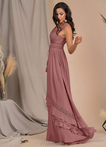 Sherry Sleeveless One Shoulder Natural Waist Floor Length A-Line/Princess Bridesmaid Dresses