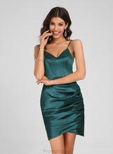 Load image into Gallery viewer, Charmeuse Dress With Club Dresses Angie Short/Mini Ruffle Bodycon V-neck Homecoming
