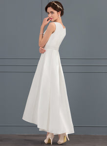 Asymmetrical Wedding Dresses Wedding Esmeralda A-Line Satin Dress Square