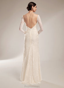 Wedding Dress Chiffon Train Trumpet/Mermaid Fiona Court Illusion With Beading Wedding Dresses Lace