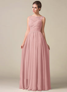 Fabric A-Line Ruffle ScoopNeck Floor-Length Neckline Length Silhouette Embellishment Sahna Bridesmaid Dresses