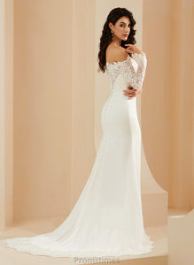 Chiffon Lace Wedding Dresses Eve With Train Dress Court Off-the-Shoulder Trumpet/Mermaid Wedding