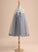 Dress Paulina With Tulle Knee-length Lace Flower Sleeveless Neck Flower Girl Dresses Girl - Scoop A-Line