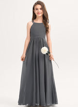 Load image into Gallery viewer, A-Line Floor-Length With Junior Bridesmaid Dresses Lace Scoop Julianna Ruffle Chiffon Neck