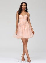 Load image into Gallery viewer, V-neck Short/Mini With Dress Tulle Homecoming Dresses Homecoming Lace A-Line Sequins Brielle