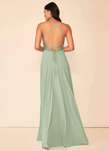 Emmy Floor Length Sleeveless V-Neck Natural Waist A-Line/Princess Bridesmaid Dresses