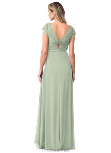 Larissa Sleeveless Floor Length Spaghetti Staps Natural Waist A-Line/Princess Bridesmaid Dresses