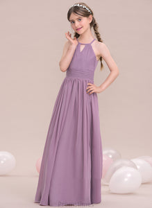 Danica A-LineScoopNeckFloor-LengthChiffonJuniorBridesmaidDressWithRuffle#119580 Junior Bridesmaid Dresses