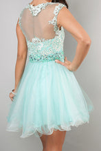 Load image into Gallery viewer, 2024 Homecoming Dresses A Line Scoop Short/Mini Tulle&amp;Lace