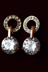 Exquisite Zircon/Platinum Plated Ladies' Earrings