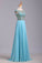 2022 Elegant Prom Dresses A-Line Scoop Beaded Bodice Floor-Length Chiffon Zipper Back