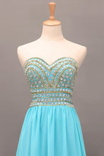 Load image into Gallery viewer, 2022 New Arrival Prom Gown A-Line Sweetheart Sweep/Brush Chiffon With Beading&amp;Rhinestone