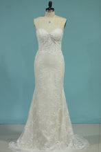 Load image into Gallery viewer, 2022 Wedding Dresses Mermaid Lace With Removable Train Cathedral Train