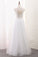 2022 A Line Tulle & Lace Scoop Wedding Dresses With Applique Floor Length