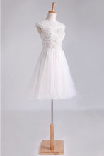 Load image into Gallery viewer, 2022 Homecoming Dresses Scoop Short/Mini A Line Tulle With Applique And Beading