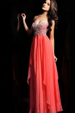 Load image into Gallery viewer, Hot Selling Prom Dresses Halter A-Line Floor Length Chiffon Color Watermelon Only Cheap