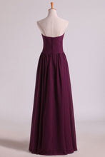 Load image into Gallery viewer, 2022 Notched Neckline Bridesmaid Dresses Floor Length With Ruffles Chiffon