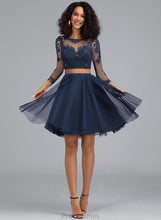 Load image into Gallery viewer, Annie Short/Mini Homecoming Dresses Dress Homecoming With Lace A-Line Neck Tulle Scoop