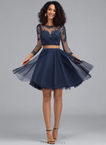 Annie Short/Mini Homecoming Dresses Dress Homecoming With Lace A-Line Neck Tulle Scoop