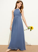 Load image into Gallery viewer, A-Line Neck Scoop Ruffle Chiffon Floor-Length Junior Bridesmaid Dresses Leilani With