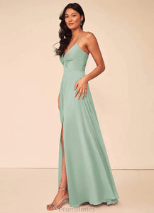 Aracely Floor Length A-Line/Princess Spaghetti Staps Sleeveless Natural Waist Bridesmaid Dresses