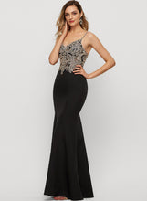 Load image into Gallery viewer, Trumpet/Mermaid Elisabeth Beading Stretch Crepe Sequins With Floor-Length V-neck Prom Dresses