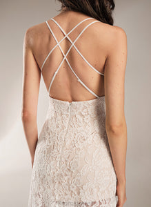 Meghan Floor-Length Wedding Dresses Dress V-neck Wedding Lace Sheath/Column