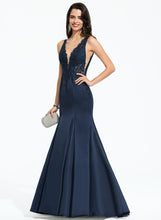 Load image into Gallery viewer, Prom Dresses With V-neck Sweep Train Satin Lace Kaylyn Trumpet/Mermaid Beading