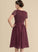 V-neck Chiffon Homecoming Dresses Milagros Lace With Dress Knee-Length Lace A-Line Homecoming