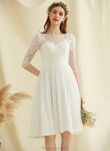Load image into Gallery viewer, A-Line With Wedding Dresses Wedding Scoop Dress Chiffon Sequins Abby Lace Knee-Length