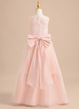 Load image into Gallery viewer, Jordyn Lace/Bow(s) Tulle Girl Dress Flower With - Flower Girl Dresses Sleeveless Scoop Neck A-Line Floor-length
