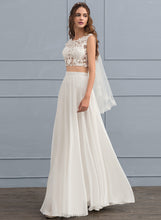 Load image into Gallery viewer, A-Line Wedding Madalynn Lace Sequins Floor-Length Chiffon Wedding Dresses With Beading Dress