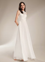 Load image into Gallery viewer, Martha Chiffon Wedding A-Line Scoop Floor-Length Lace Dress Wedding Dresses