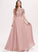 Lace With Prom Dresses Floor-Length Sequins Scoop Chiffon A-Line Taryn