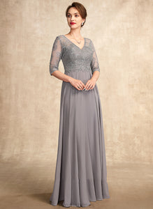 Floor-Length Mother Lace V-neck the Sequins A-Line Bride Mother of the Bride Dresses Dress With of Chiffon Cindy