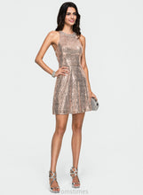 Load image into Gallery viewer, Scoop Short/Mini A-Line Sequins Kristina Sequined Homecoming Dresses Neck Dress With Homecoming