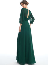 Load image into Gallery viewer, Floor-Length Embellishment Straps ScoopNeck Neckline SplitFront Silhouette A-Line Length Anne Bridesmaid Dresses